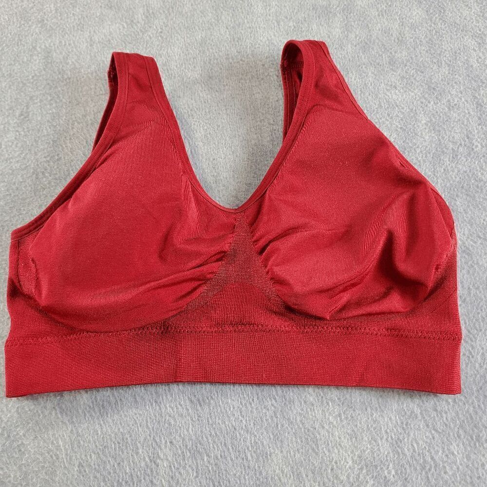Wacoal Sports Bra Womens 38 Red Stretch Non-Padded Comfortable Full Coverage